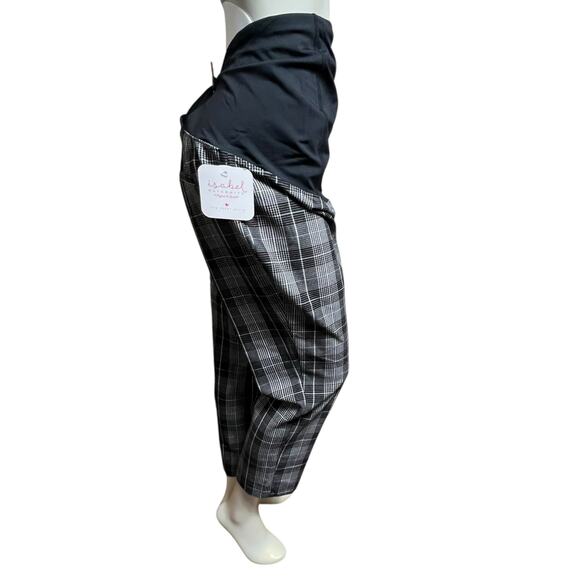 Ingrid & Isabel Maternity Plaid Stretch Pants, Size 16, Black & White - Picture 2 of 9